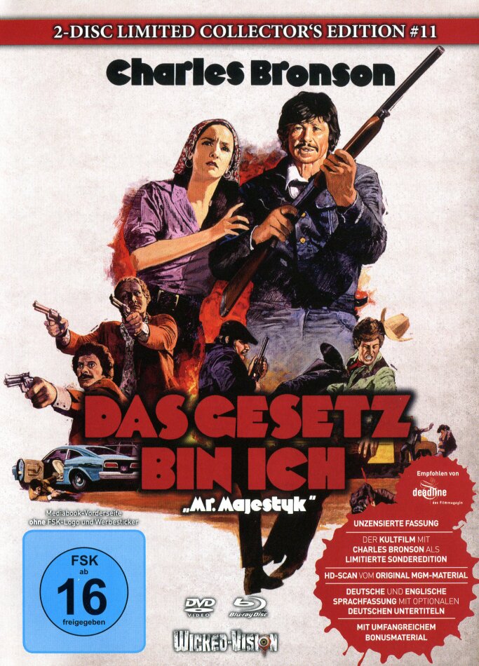 Das Gesetz bin ich (1974) Cover B, Unzensiert, Collector's Edition, Limited Edition, Mediabook, Uncut, Blu-ray + DVD
