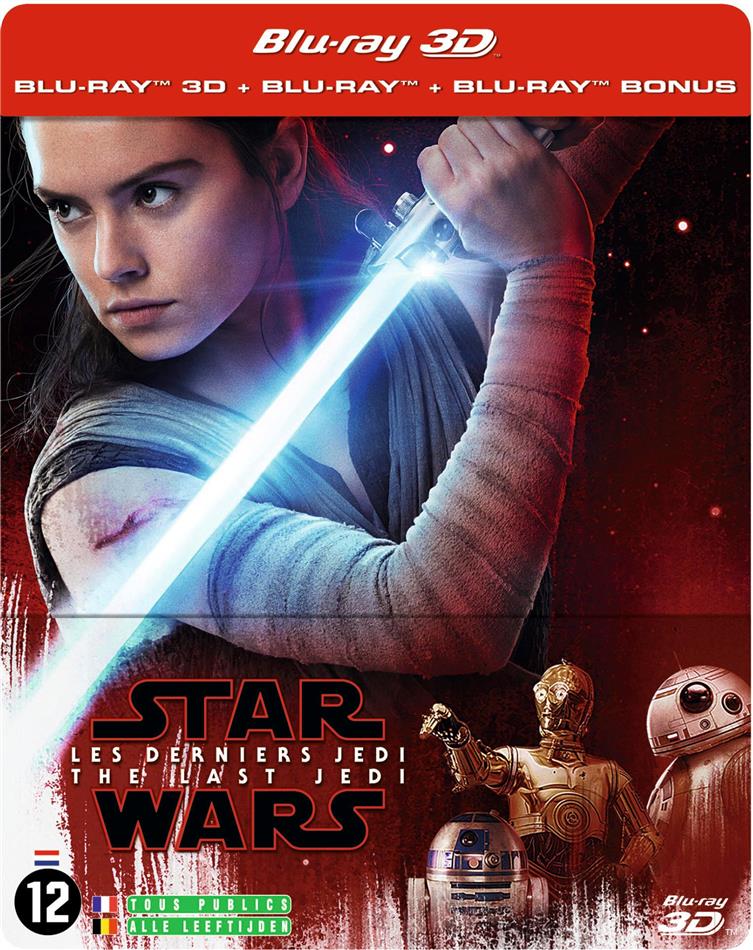 Star Wars - Episode 8 - Les derniers Jedi - The Last Jedi (2017) Édition Limitée, Steelbook, Blu-ray 3D + 2 Blu-ray