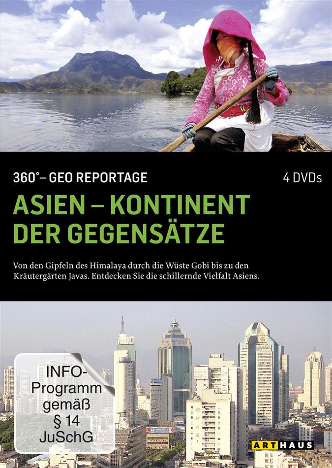 Asien - Kontinent der Gegensätze - 360° - GEO Reportage Arthaus, 4 DVDs