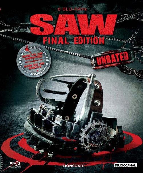 SAW 1-7 Schuber, Final Edition, Uncut, Unrated, 7 Blu-rays + Blu-ray 3D