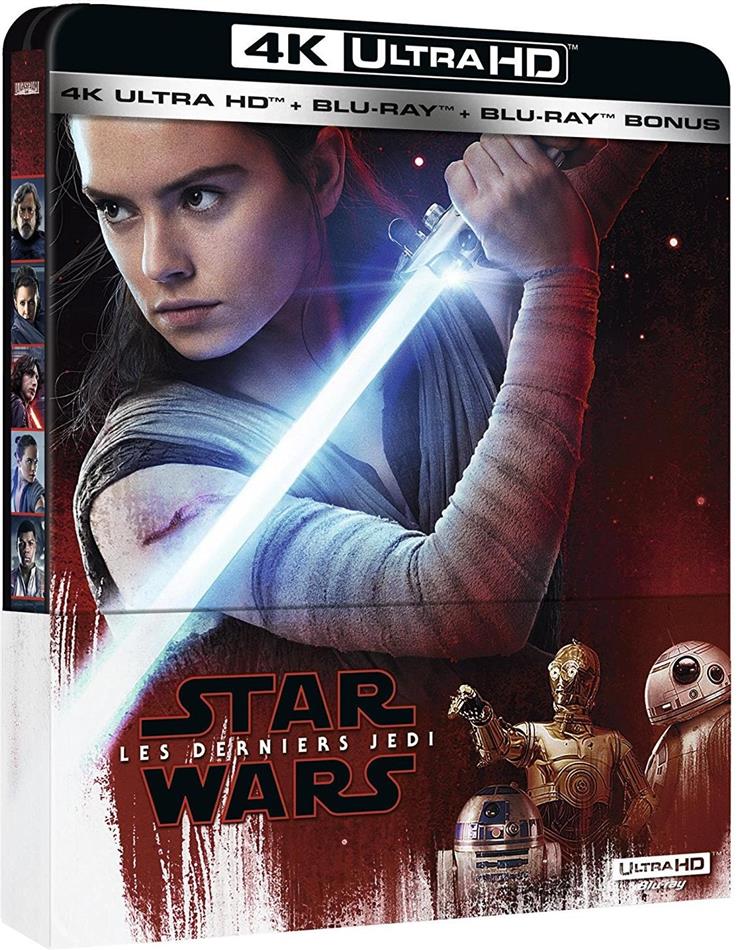 Star Wars - Episode 8 - Les derniers Jedi (2017) Steelbook, 4K Ultra HD + 2 Blu-ray
