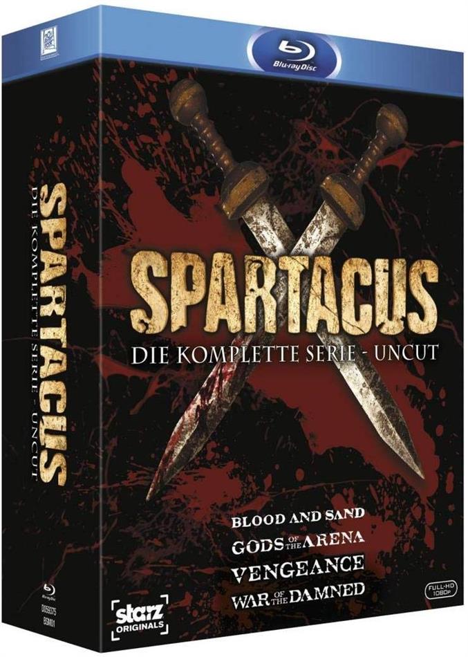 Spartacus - Blood and Sand / Gods of the Arena / Vengeance / War of the Damned - Die komplette Serie Uncut, 15 Blu-rays