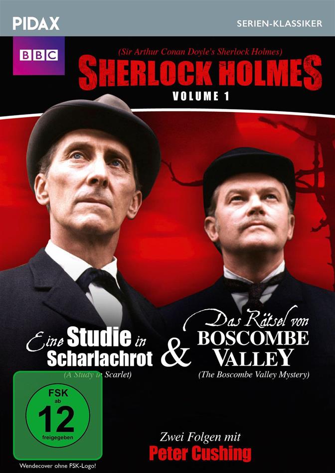 Sherlock Holmes - Volume 1: Zwei Folgen mit Peter Cushing - Eine Studie in Scharlachrot & Das Rätsel von Boscombe Valley Pidax Serien-Klassiker, s/w