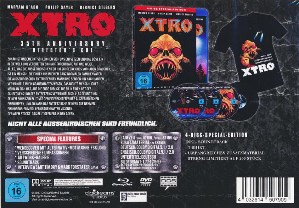 X-Tro (1982) + T-Shirt, Limited Edition, Blu-ray + 2 DVDs + CD
