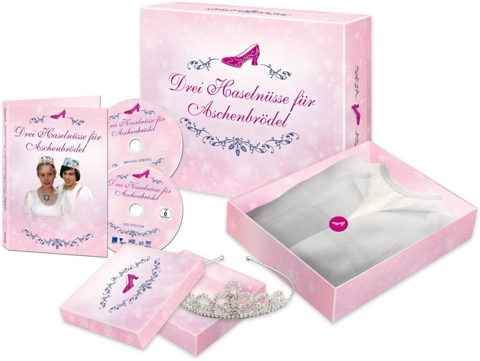 Drei Haselnüsse für Aschenbrödel (1973) Prinzessinnen Kleid Grösse 122/128, DVD + CD