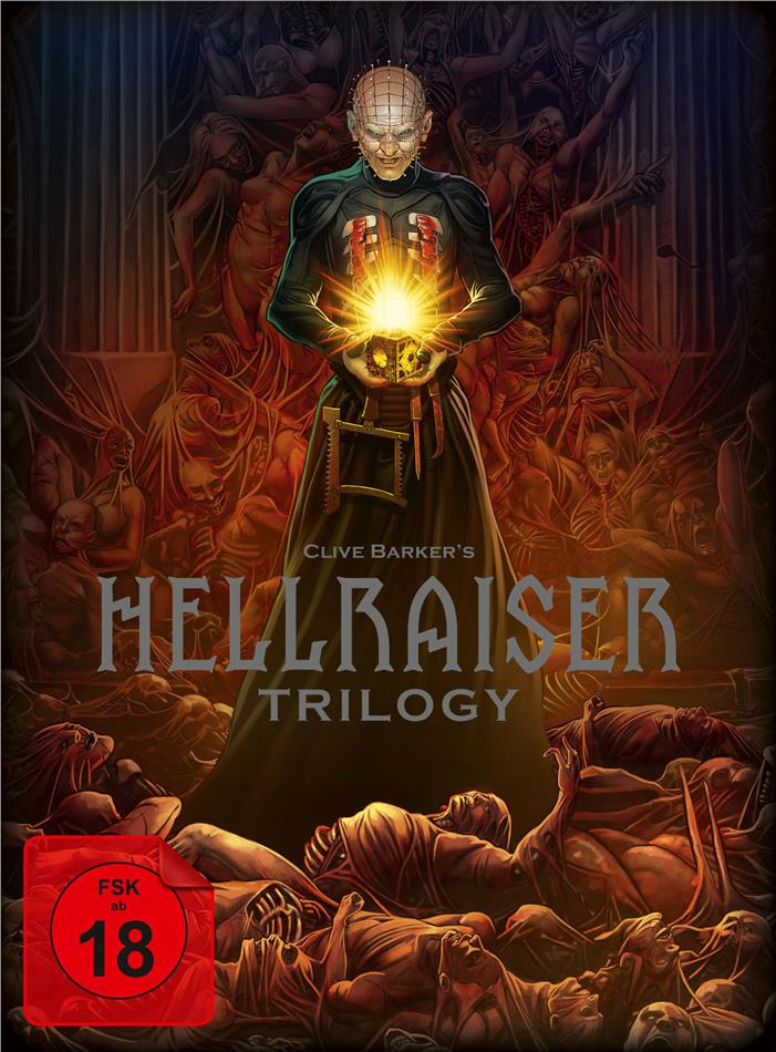 Hellraiser Trilogy Digipack, Deluxe Edition, Limited Edition, Uncut, 4 Blu-rays + DVD + Buch
