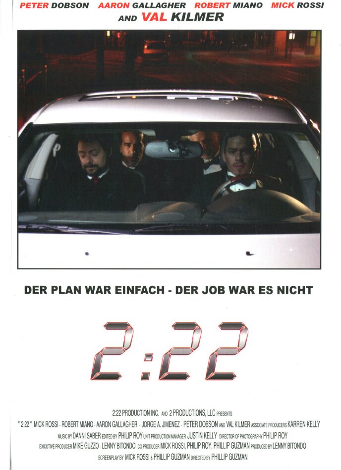 2:22 (2008) Cover C, Limited Edition, Mediabook, Uncut, Blu-ray 3D + DVD