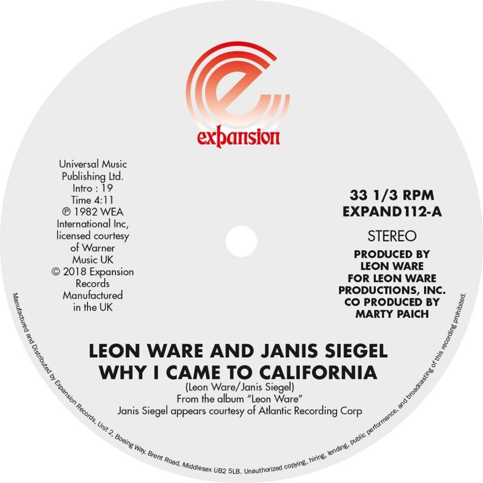 Leon Ware - Why I Came To California / Can I Touch You There LP