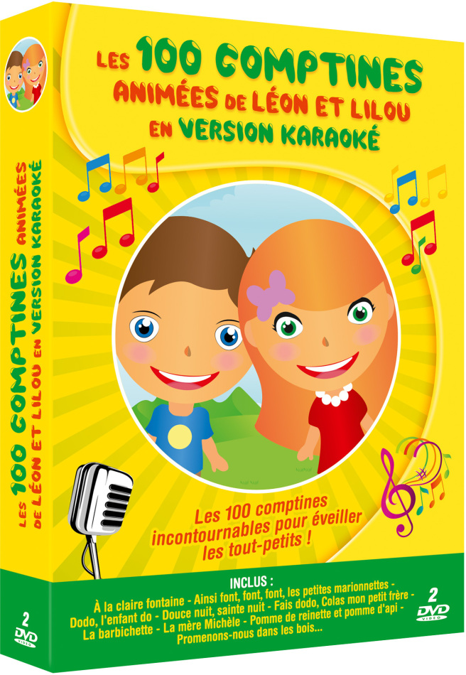 Les 100 comptines animées de Léon et Lilou en version karaoké 2 DVDs