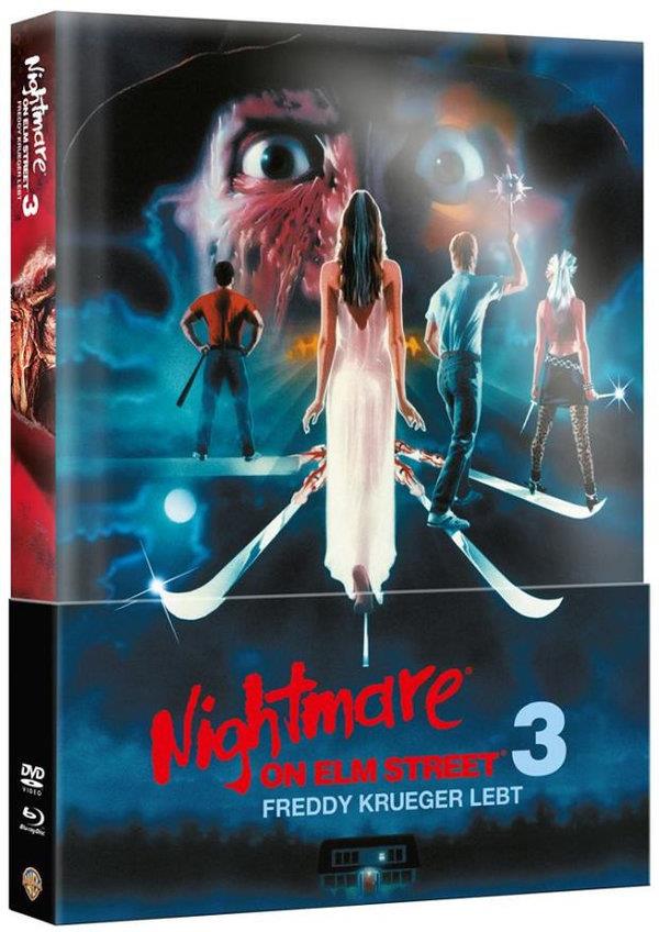 Nightmare on Elm Street 3 - Freddy Krueger lebt (1987) Wattiert, Limited Edition, Mediabook, Blu-ray + DVD