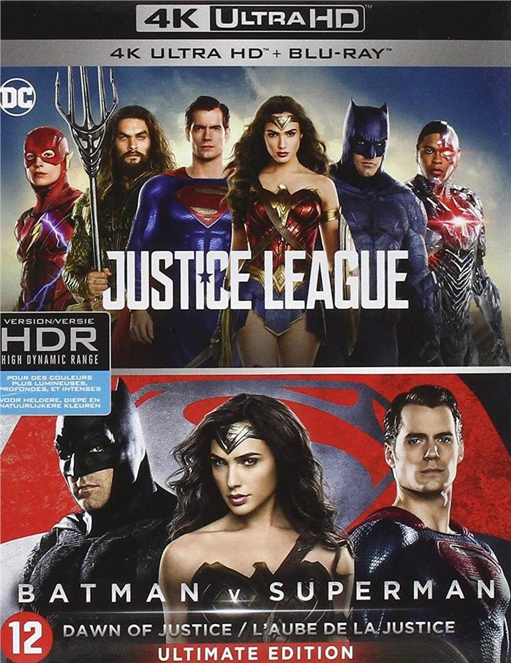 Justice League / Batman v Superman 2 4K Ultra HDs + 2 Blu-rays