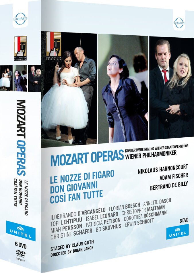 Wiener Philharmoniker - Mozart - Da Ponte Operas - Così fan tutte / Don Giovanni / Le nozze di Figaro Salzburger Festspiele, Unitel Classica, Euro Arts, 6 DVDs
