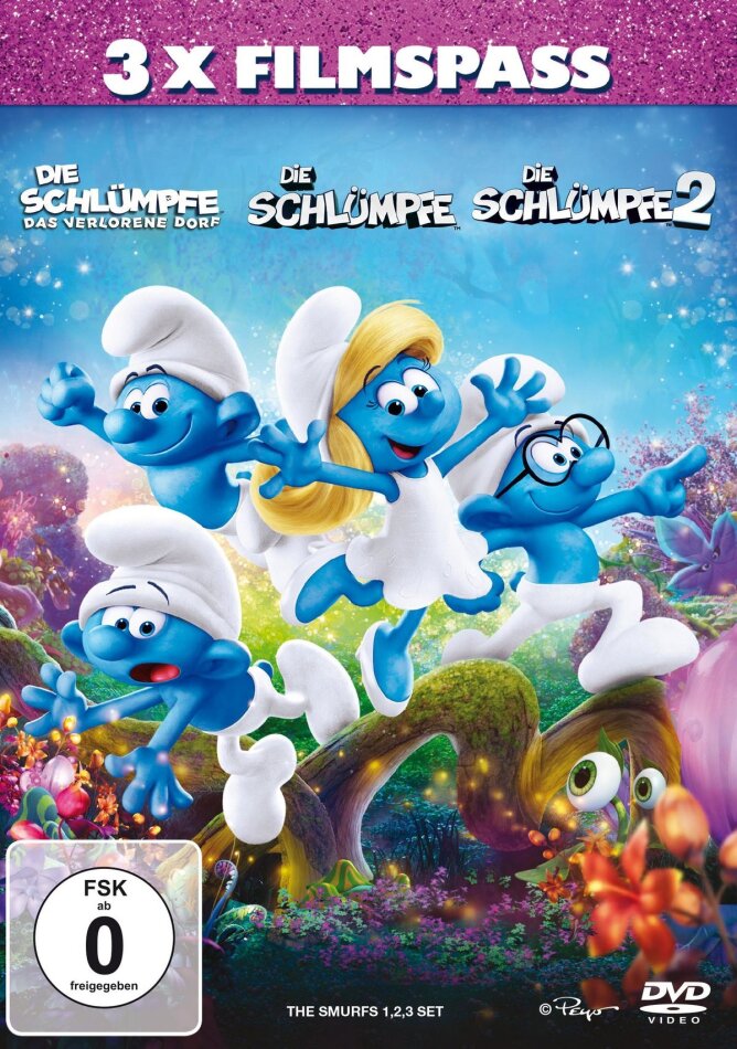 Die Schlümpfe 1-3 - Die Schlümpfe (2011) / Die Schlümpfe 2 (2013) / Die Schlümpfe - Das verlorene Dorf (2017) 3 DVDs