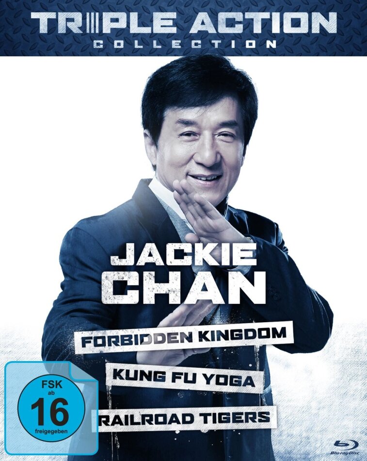 Jackie Chan Triple Action Collection - The Forbidden Kingdom / Kung Fu Yoga / Railroad Tigers 3 Blu-rays