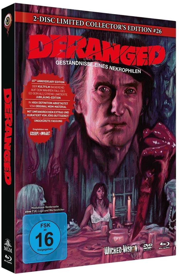 Deranged - Geständnisse eines Nekrophilen (1974) Cover B, Édition Collector Limitée, Mediabook, Blu-ray + DVD