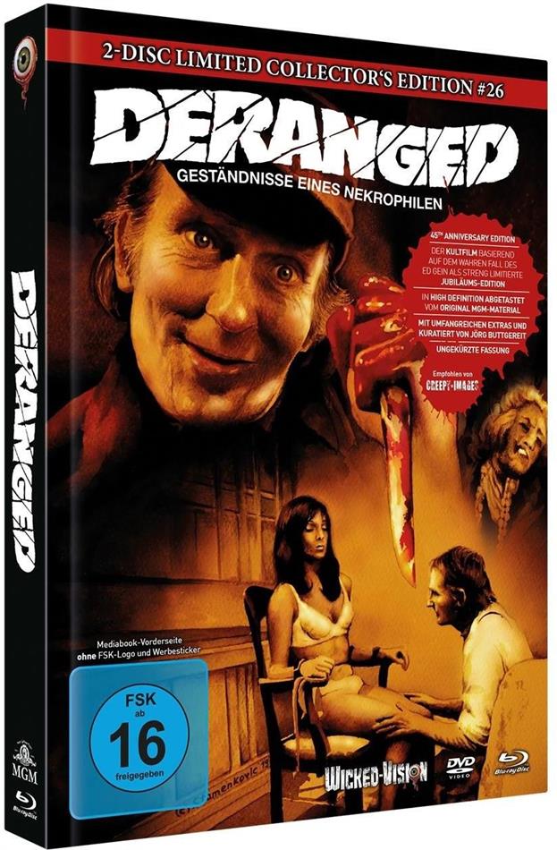 Deranged - Geständnisse eines Nekrophilen (1974) Cover C, Édition Collector Limitée, Mediabook, Blu-ray + DVD