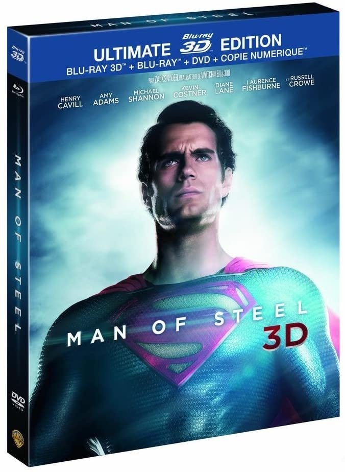 Man of Steel (2013) Lenticular Cover, Digibook, Ultimate Edition, Blu-ray 3D + Blu-ray + DVD