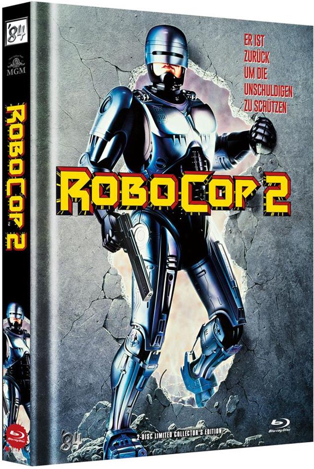 Robocop 2 (1990) Cover A, Limited Collector's Edition, Mediabook, Uncut, Blu-ray + DVD