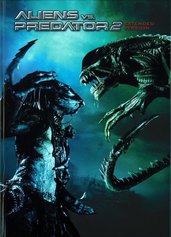 Aliens vs. Predator 2 (2007) Cover B, Extended Edition, Limited Edition, Mediabook, Unrated, Blu-ray + DVD