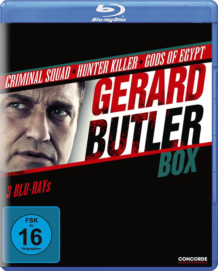 Gerard Butler Box - Criminal Squad / Hunter Killer / Gods of Egypt 3 Blu-rays