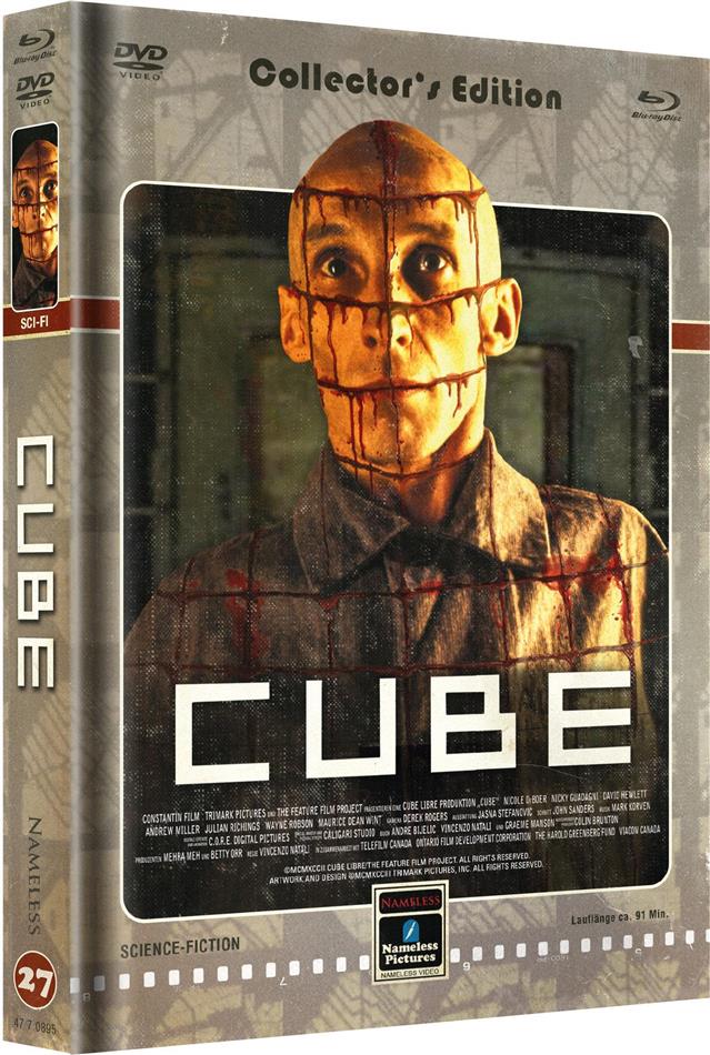 Cube (1997) Cover D, Limited Edition, Mediabook, Uncut, Blu-ray + DVD