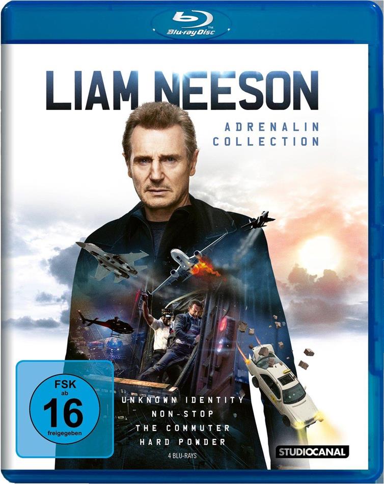 Liam Neeson - Unknown Identity / Non-Stop / The Commuter / Hard Powder 4 Blu-rays