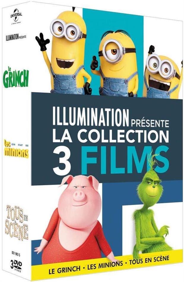 Illumination présente la collection 3 films - Le Grinch / Les Minions / Tous en scène 3 DVDs