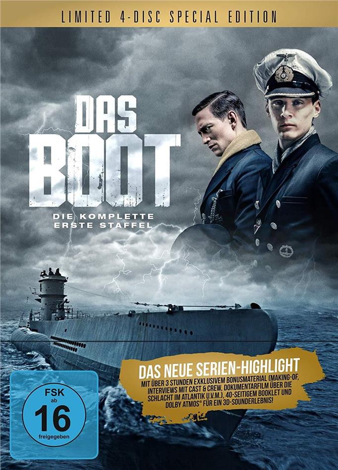 Das Boot - Staffel 1 Digipack, Schuber, Limited Edition, Special Edition, 4 Blu-rays