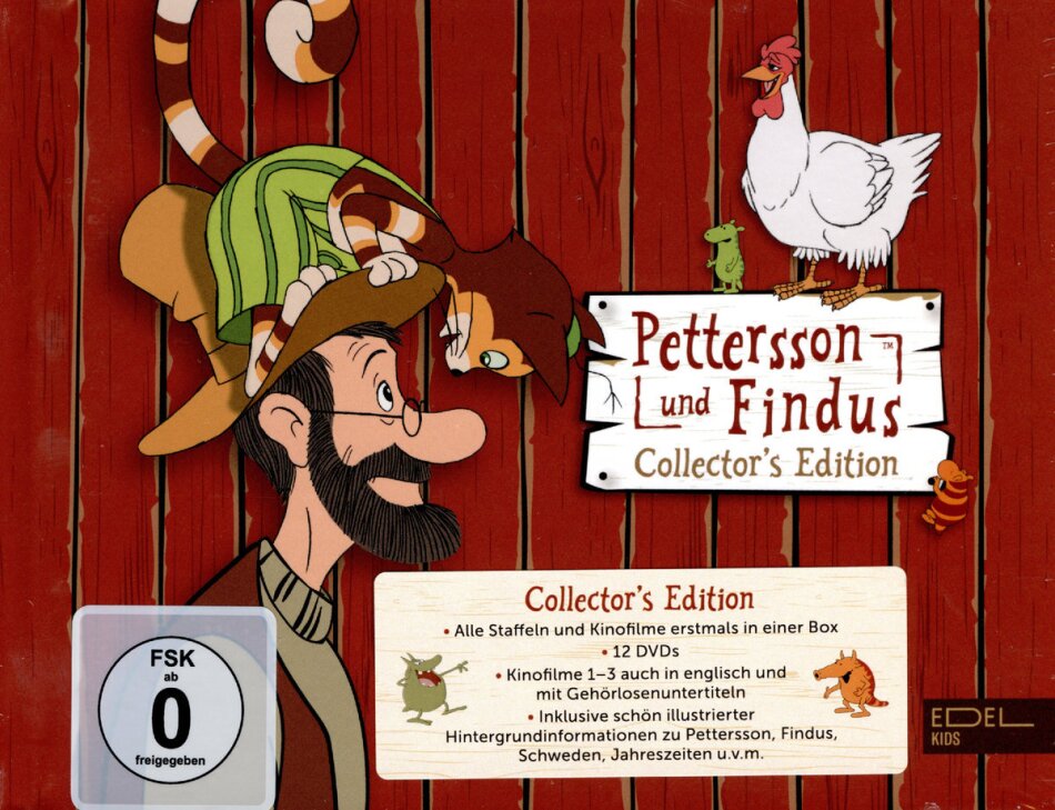 Pettersson und Findus - Alle Staffeln und Kinofilme in einer Box Collector's Edition, 12 DVDs
