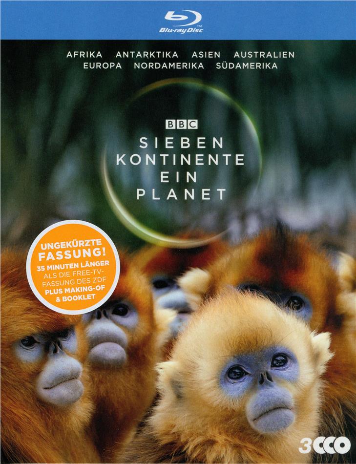 Sieben Kontinente - Ein Planet BBC Earth, Schuber, Uncut, 3 Blu-rays