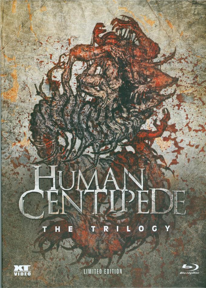 Human Centipede 1-3 - The Trilogy Limited Edition, Mediabook, Special Edition, Uncut, 3 Blu-rays