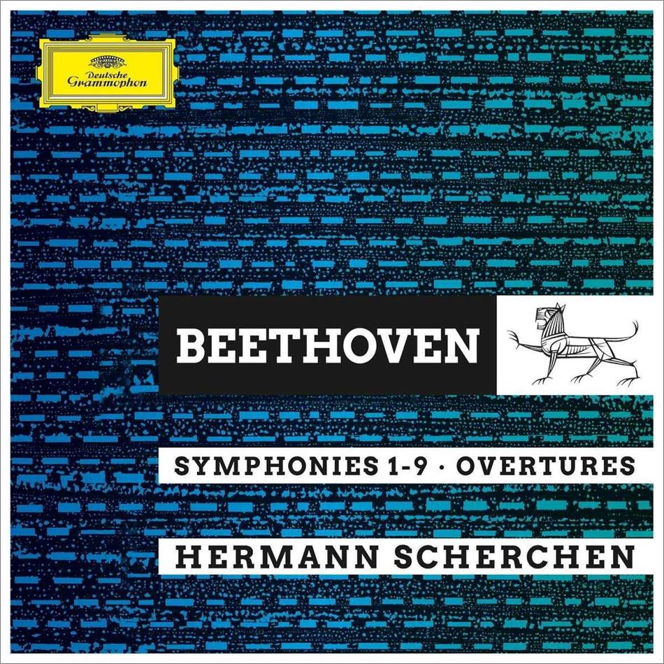 Ludwig van Beethoven (1770-1827), Hermann Scherchen, Vienna State Opera House Orchestra & The Royal Philharmonic Orchestra - Symphonies 1-9 / Overtures 8 CD