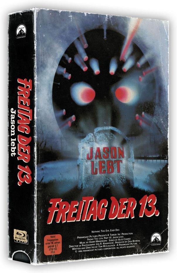 Freitag der 13. - Teil 6 - Jason lebt (1986) VHS Retro Edition, VHS Box, Limited Edition, Blu-ray + DVD