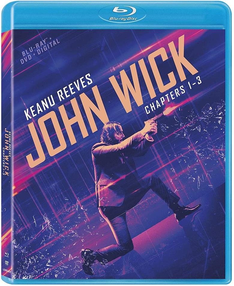 John Wick 1-3 3 Blu-rays + 3 DVDs