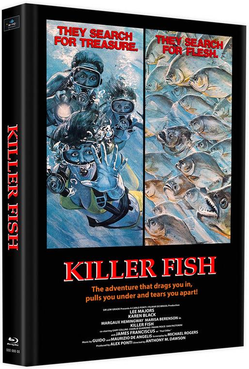 Killer Fish (1979) Cover B, Édition Limitée, Mediabook, Uncut, Blu-ray + DVD