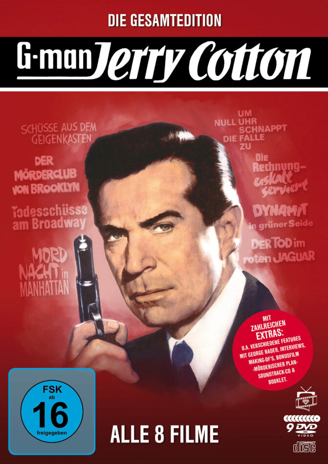 Jerry Cotton - Die Gesamtedition: Alle 8 Filme Filmjuwelen, 9 DVDs + CD