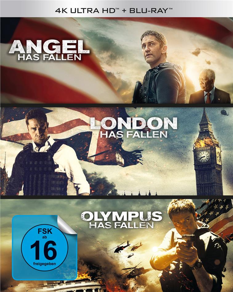 Olympus Has Fallen / London Has Fallen / Angel Has Fallen - Triple Film Collection 3 4K Ultra HDs + 3 Blu-rays