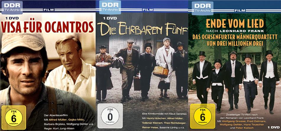 DFF-Krimi 3er Package - Visa für Ocantros / Die ehrbaren Fünf / Ende vom Lied - Das Ochsenfurter Männerquartett DDR TV-Archiv, 3 DVDs