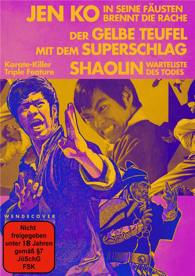 Karate - Killer Triple Feature - Jen Ko - In seinen Fäusten brennt die Rache / Der gelbe Teufel mit dem Superschlag / Shaolin - Warteliste des Todes Limited Edition, Uncut, 3 DVDs