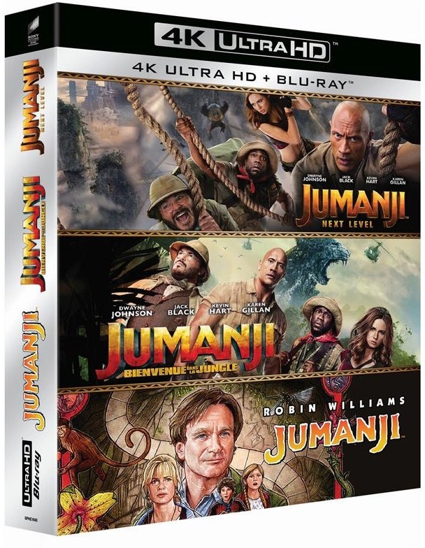 Jumanji (1995) / Jumanji (2017) - Bienvenue dans la jungle / Jumanji 2 (2019) - Next Level - Coffret Trilogie 3 4K Ultra HDs + 3 Blu-ray
