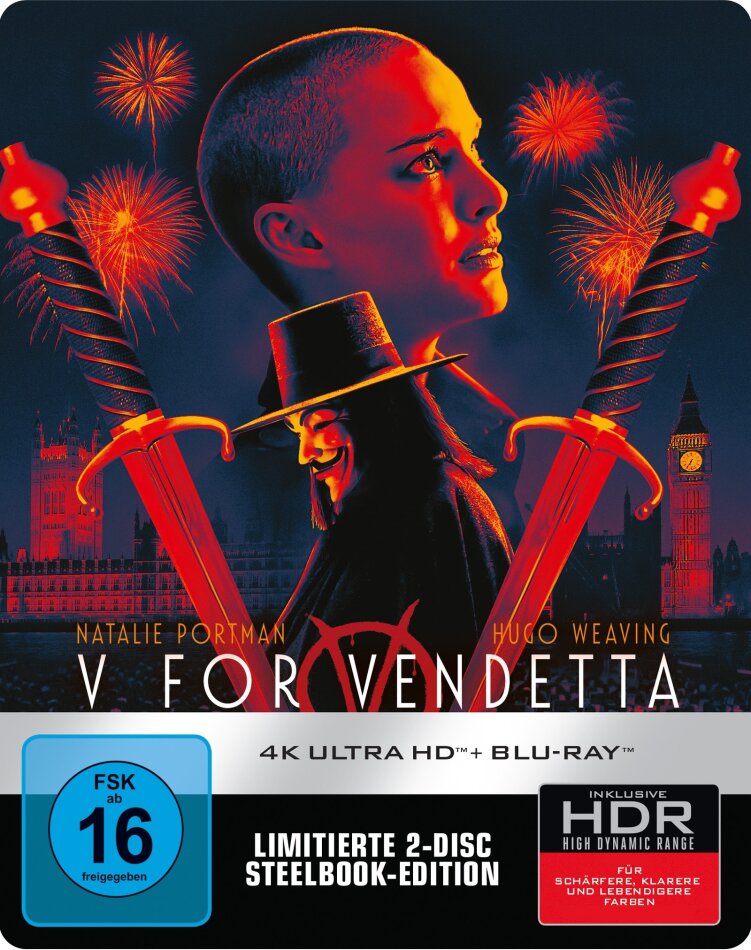 V wie Vendetta (2005) Limited Edition, Neuauflage, Steelbook, 4K Ultra HD + Blu-ray