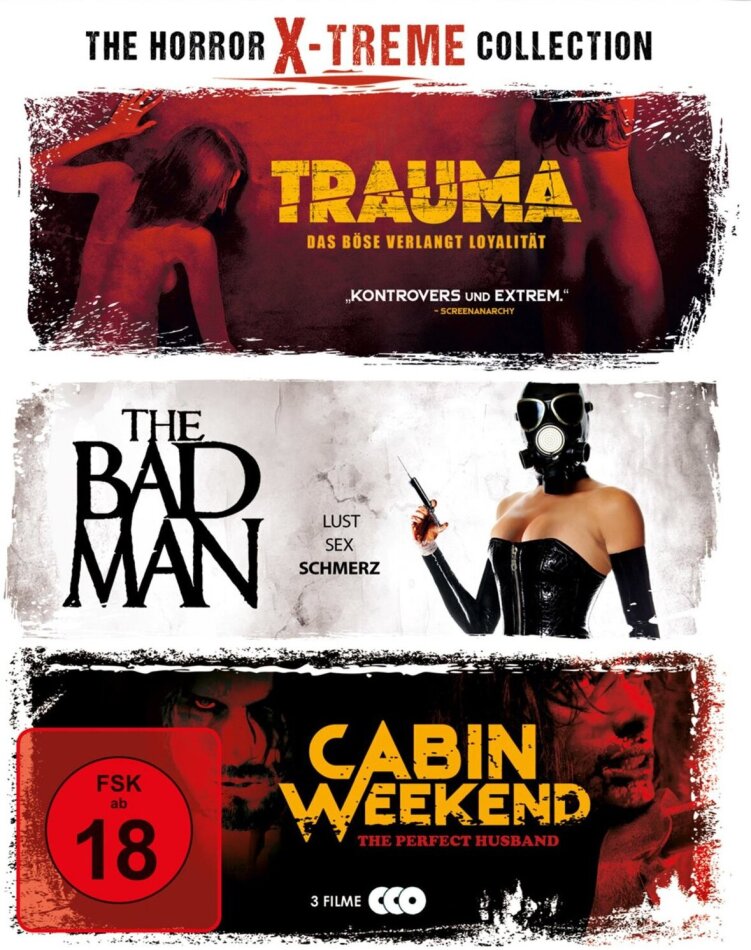The Horror X-treme Collection - Trauma / The Bad Man / Cabin Weekend 3 Blu-rays