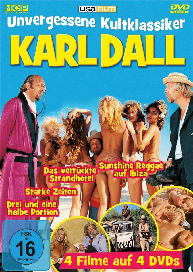 Karl Dall - Unvergessene Kultklassiker - Drei und eine halbe Portion / Starke Zeiten / Das verrückte Strandhotel / Sunshine Reggae auf Ibiza 4 DVDs