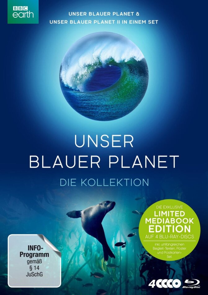 Unser blauer Planet - Die Kollektion Limited Edition, Mediabook, 4 Blu-rays