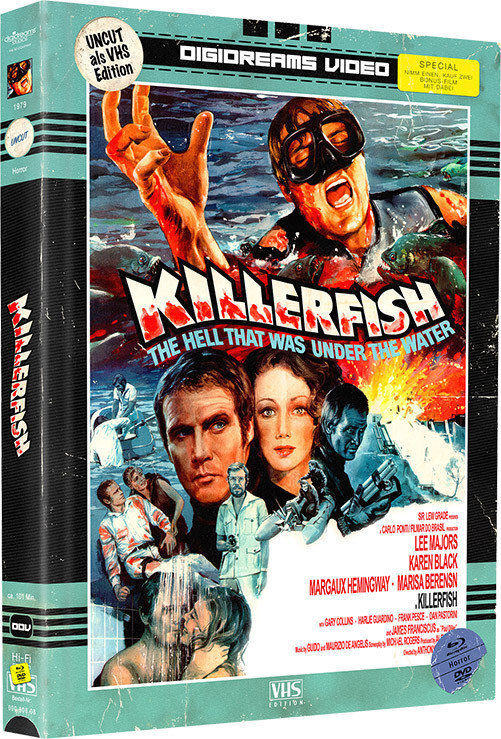 Killerfish / Blutige Seide VHS-Edition, Mediabook, Uncut, Blu-ray + DVD