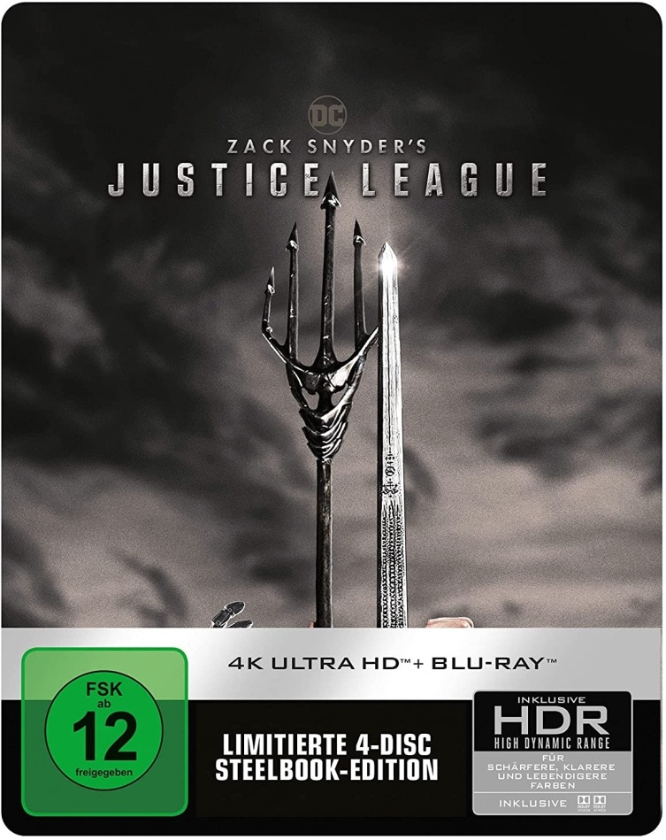 Zack Snyder's Justice League (2021) Limited Edition, Steelbook, 2 4K Ultra HDs + 2 Blu-rays