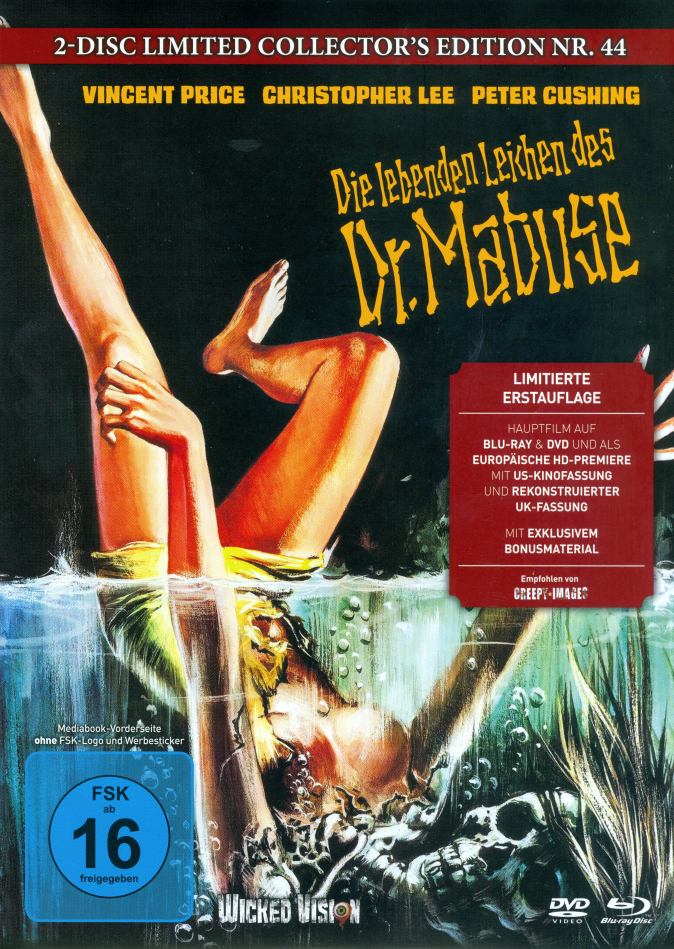 Die lebenden Leichen des Dr. Mabuse (1970) Cover C, Limited Collector's Edition, Mediabook, Uncut, Blu-ray + DVD
