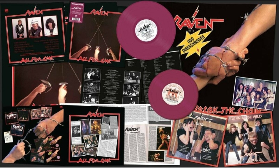 Raven - All For One 2021 Reissue, High Roller Records, Purple Vinyl, LP + 10" Maxi