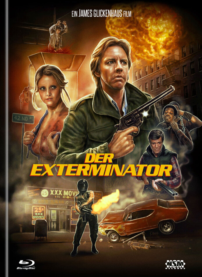 Der Exterminator (1980) Cover B, Limited Collector's Edition, Mediabook, Remastered, Uncut, Blu-ray + DVD