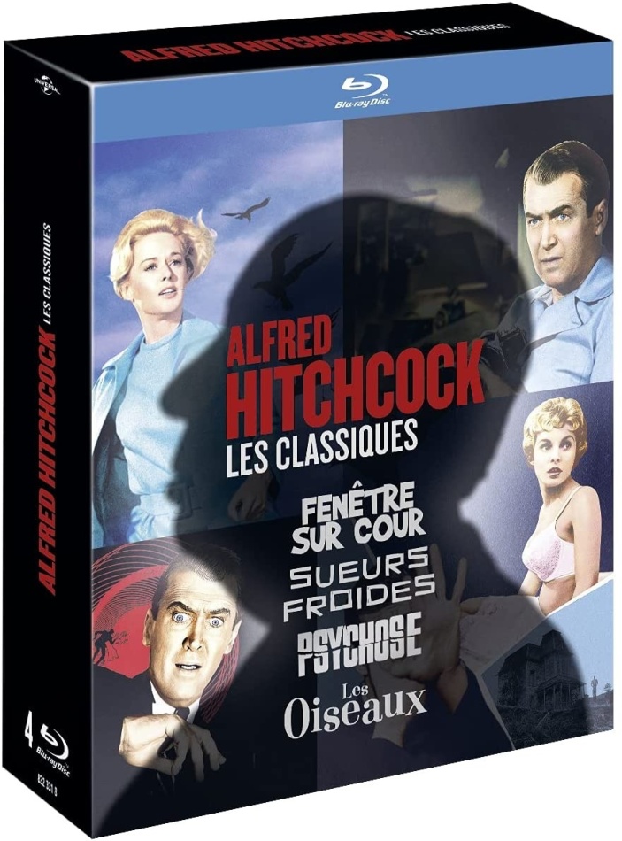 Alfred Hitchcock - Les Classiques - Fenêtre sur cour / Sueurs froides / Psychose / Les Oiseaux 4 Blu-ray